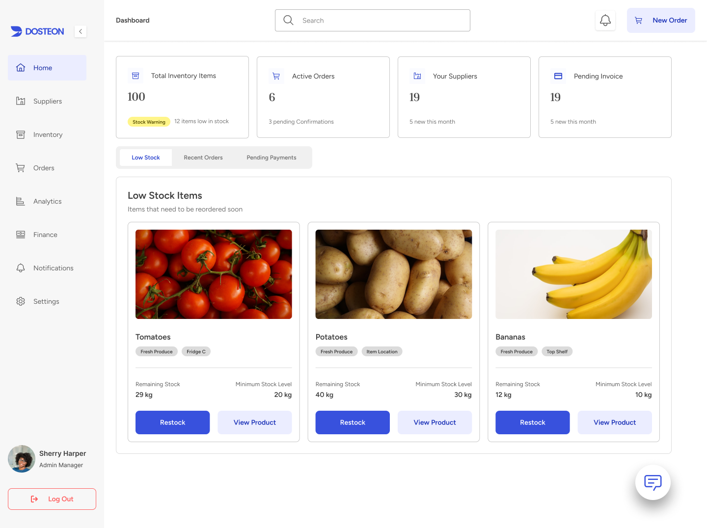 Dosteon Learning System Dashboard